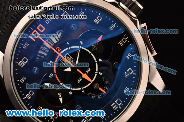 Tag Heuer SLR Chrono Miyota OS20 Quartz Steel Case with Black Dial Black Rubber Strap and Arabic Numeral Markers - Click Image to Close
